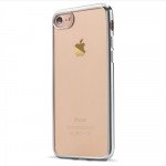 Wholesale iPhone 7 Crystal Clear Electroplate Hybrid Case (Silver)